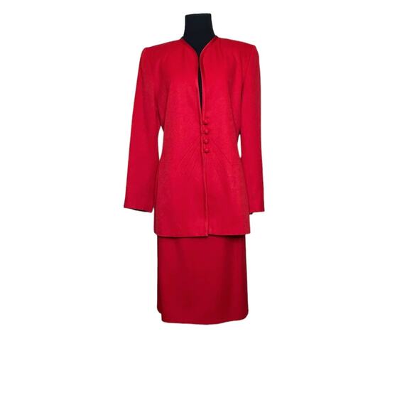 J.P. Fall red skirt and jacket suit set size 6 - Picture 1 of 16